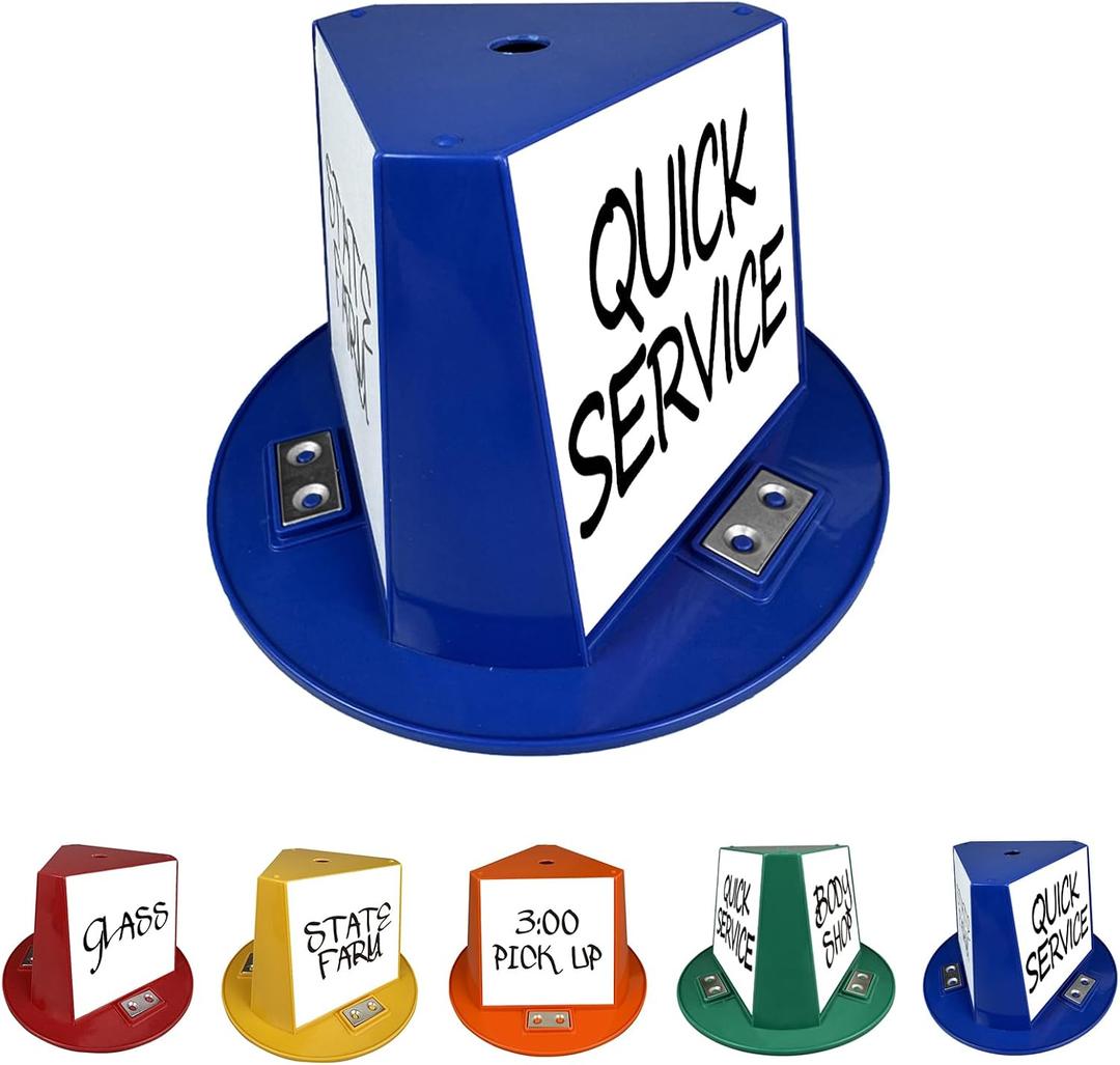 Magnetic Roof Toppers, Magnetic Car Top Hats, Set of 10 with Dry Erase Panels (Blue)