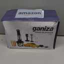 Ganiza Immersion Blender Handheld, 6 in 1 Hand Blender Stainless Steel Blade, 15 Speed Stick Blenders Electric, 800ml Mixing Beaker, 600ml Chopper, Whisk, Frother, Potato Masher