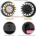 shumi Sun and Moon Outdoor Clock, Decorative Wall Clock for Patio Living Room,Silent Non-Ticking Outdoor Clock Thermometer Combo, Large