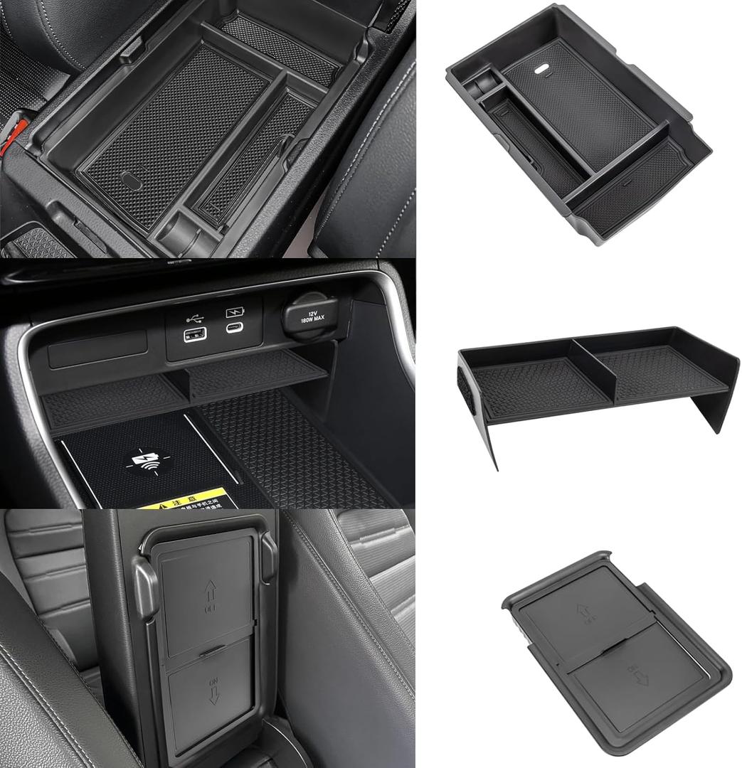 3PCS Center Console Organizer Compatible with 2026 2025 2024 2023 Honda CRV Armrest Storage Box Armrest Hidden Storage Box Secret Compartment Insert Tray Interior Accessories