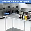 OSTBA Stainless Steel Prep Table 24 x 48 Inches with Backsplash