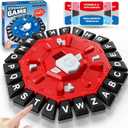Word Game Family Board Games for Kids & Adults with 2 Modes,220 Topic Categories 24 Letters Pressing Games,Fun Fast-Paced Learning Game,35 Cards,LCD Display Timer,Christmas & Birthday Gifts,Red
