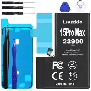 23900mAh (New Upgrade) Battery Compatible with iPhone 15 Pro Max, Super Capacity Battery Compatible with iPhone 15 Pro Max, with Full Tool Kits-0 Cycle High Capacity (24-Month Service)