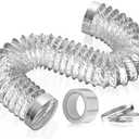 HOOMESUN Dryer Vent Hose 4 Inch 5FT Extra Thick Heavy Duty Flexible Exhaust Duct Hose, Aluminum Foil Insulated Ducting for Tight Space, HVAC Ducting Kit with 2 Clamps and 1 Tape