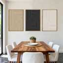 Large Neutral Abstract Wall Art Framed Mid Century Modern Canvas Paintings Artwork Geometric Wall Decor Modern Abstract Artwork Minimalist Art Prints Boho Home Decor for Living Room Bedroom Bathroom Office 36x24 Inch Set of 3