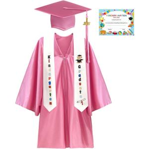 Kindergarten Graduation Cap and Gown Set 2026 -Preschool Graduation Cap with Printed Stole Grad Gift (30)