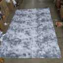 Area Rugs 9x6 for Living Room, Ultra Soft Nursery Rugs for Bedrooms, 9x6 Fluffy Kids Carpet with 0.4" Thick Non-Slip Backing, Long Pile Shag Carpet, Fuzzy, Shaggy, Tie-dye Light Grey