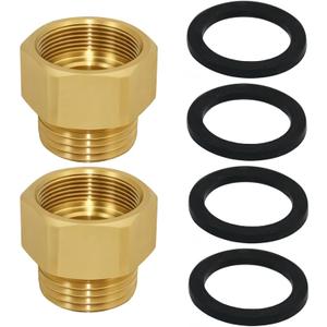 2 Pcs Garden Hose Bib Adapter, 1-1/16" Fine Thread (Female), to 3/4 GHT Male Hoses,Compatible with Outdoor Faucet to Garden Hose Connector, 1'' ID, Faucet Fitting