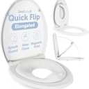 Jool Baby Quick Flip Toilet Seat with Built-in Potty & Splash Guard for Toddler Training, Slow Close (Elongated)