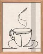 Coffee Wire Linen Art 11x14in