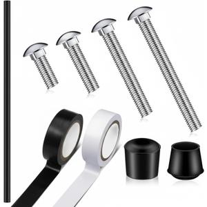Threlaco 6 ft Aluminum Color Guard Flag Pole with Color Guard Weight Anchor Set Plastic Black End Cap Tips and Tape for Standard Lightweight Practice Pole Flags(Black)