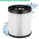 2 Pack HEPA Replacement Filters for DEWALT DC500 (DC5001H) Cordless/Corded Wet/Dry Vacuum