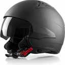 Westt Open Face Motorcycle Helmet, 3/4 Motorcycle Helmet DOT Approved, Lightweight Moped Helmet with Built-in Sun Visor, Quick Release Strap, Removable Washable Liner, Scooter Helmet for Adults  S (21.65-22.05 in)