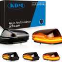 KDM LED Sequential Side Mirror Reflector Light Compatible with 20062021 Mer'cedes Benz Sprinter W906 VW Crafter,Van Turn Signal Rearview Blinker Indicator Lamp,Smoked Lens Dynamic Amber,2Pack