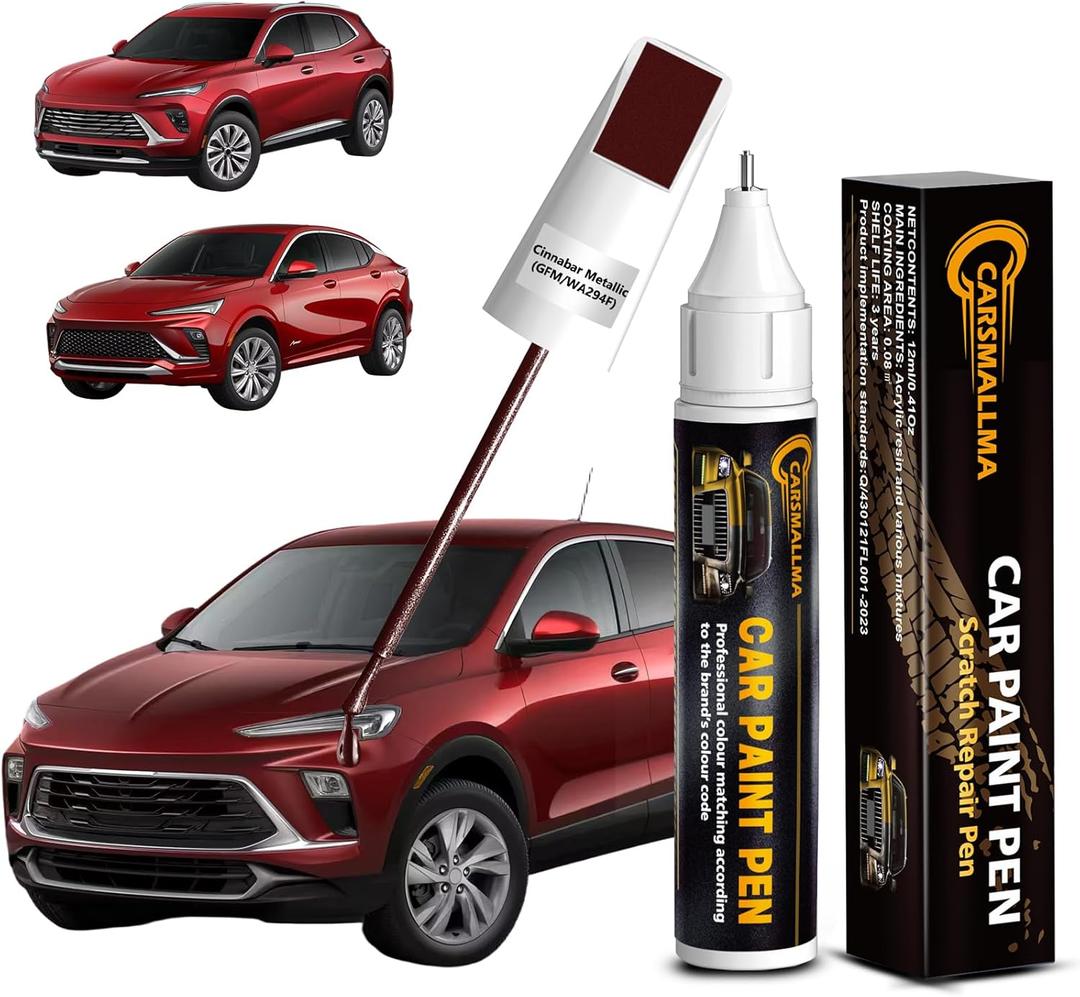 Cinnabar Metallic(GFM/WA294F) Car Touch Up Paint for Buick, Color Accurate Car Paint Scratch Repair Pen Kit Quick & Easy Fix Vehicle Chips and Automotive Nicks Scuff