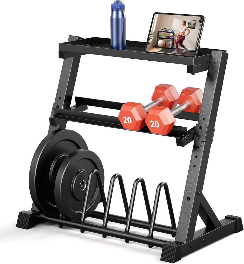 YOLEO 3-Tier Adjustable Dumbbell Rack Weight Storage Stand