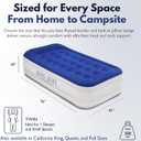 King Koil Luxury Twin Air Mattress with Built-in Pillow Top & Integrated High-Speed Patented Pump 20" Inflatable Twin Blow Up Airbed for Camping, Home & Guests, Waterproof