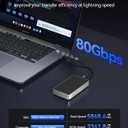 ORICO 80Gbps M.2 NVMe SSD Enclosure PCIE 5.0 Silent Fanless Compatible with Thunderbolt 5/4/3/USB4 X50 Dual-chip USB3.2/3.1/3.0 M-Key/(M&B) Key NVMe SSDs up to 8TB Fanless Silent Cooling- X50PRO