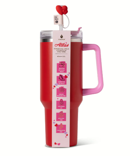 Manna Valentines™ Atlas Stainless Steel Tumbler - Red, 40 oz 