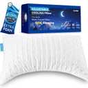 Side Sleeper Pillows for Neck & Shoulder Pain Relief - Ergonomic Curved Design, Adjustable Shredded Memory Foam Loft, Dual-Sided Cooling & Soft Cover, Extra Fill Included, Queen Size