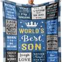 Gifts for Son, Best Birthday Gifts for Adult Son Blanket 60"x50", Son Gifts from Mom/Dad, Son Birthday Gifts, Gift for My Son, Gifts for Grown Son
