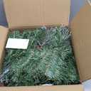 [ Timer & 8 Modes ] 9 Ft by 10 Inch 50 LED Prelit Christmas Garland Decorations Warm White Lights Thick 270 Snowy Tips 70 Red Berry 10 Pinecone Xmas Decor Garland Indoor