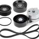 90K-38279A Serpentine Belt Drive Tensioner with Idler Pulley Kit for Ford Fusion 2006-2009 Drive Belt Tensioner Kit for Mercury Mariner 2008 for Lincoln Zephyr 2006 38279