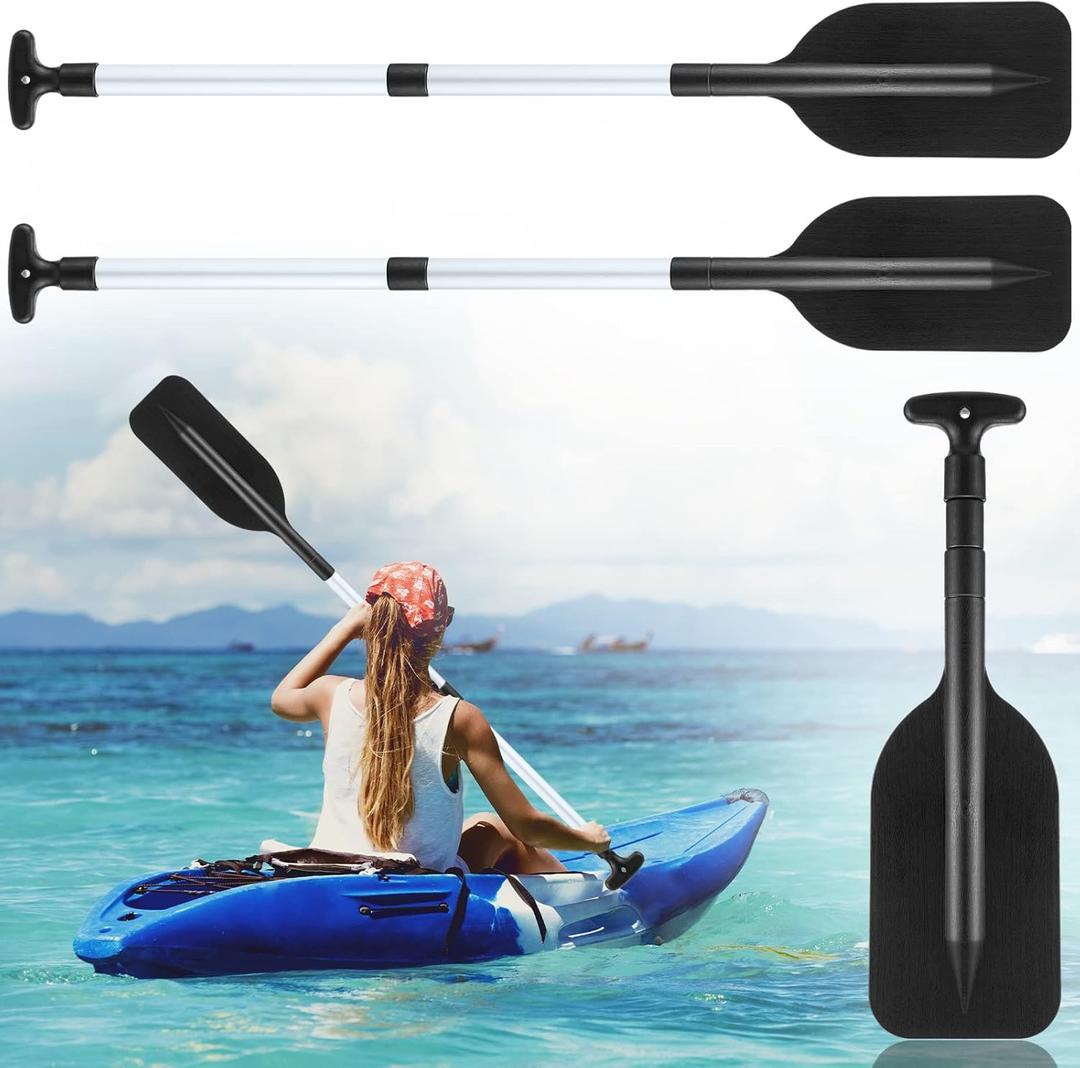 Trader 2 Pack Boat Canoe Paddles Telescoping Collapsible Oar Aluminum 21.3-41.7 in Kayak Paddles Adjustable Length for Kayak Inflatable Dinghy Water Sport Boat Accessories, Medium
