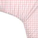 Butterblu Frankie Fitted Crib Sheet 100% Organic Cotton for Baby & Toddler Mattress, Breathable for Boys & Girls, Pink Check, One Size