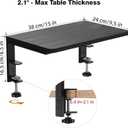 Desk Extender, 15-inch Clamp-On Desk Shelf, Height-Adjustable Desktop Shelf Organizer for Monitors Office and Gaming Accessories, Arm Support Table Extension, 44lbs Heavy Duty, Black