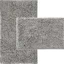 Bathroom Rugs Sets 2 Piece Plush Chenille Bath Rugs Non-Slip Bath Mats Absorbent Shaggy Rugs,Bathtub Mat, Gray Pet Dog Mats,Washable Bathroom Carpet for Tub, Shower, Washroom- 32x20 + 24x16 Inch