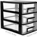 MAGICLULU Three-layer Drawer Type Closet Organizer Portable Plastic Storage Cabinet with Transparent for Home Office Living and Study Use Black