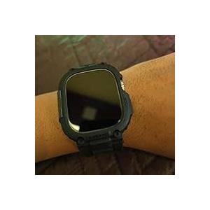 amBand Bands Case Screen Protector Compatible with Apple Watch Ultra 49mm, M1 Sport Series Rugged Cover Strap and 2 Pack Tempered Glass Film, Military Protective Bumper for iWatch 49 mm Men Black