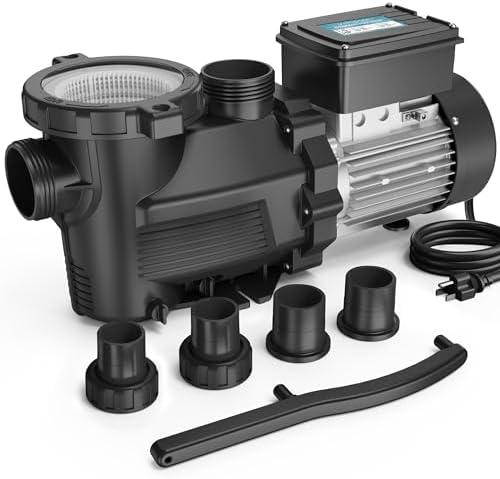 VIDAPOOL In/Above Ground Pool Pump, Self Primming High Flow (Dual Speed, 1.5HP, 4750 GPH, 115V)