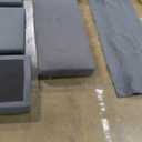 JUMMICO Couch for Small Living Room, 73" Small Sofa with Reversible Ottoman, 3 Seat L-Shaped Sofas, Comfy Couches for Apartment (Linen Fabric, Dark Grey)