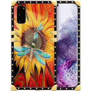 Compatible with Samsung Galaxy S20 Case,4-Dragonfly in The Flower Galaxy S20 Soft TPU Shockproof Protective Cover Case for Samsung Galaxy S20 6.2-inch