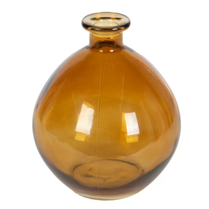 Home Decor Collection 5.7" Amber Translucent Glass Indoor Tabletop Vase by Home Decor Collection