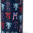 Swig Life Skinny Can Cooler, 12oz Insulated Slim Can Holder, Stainless Steel Cans Cooler, Covers for Tall Beer Bottles, Beach Accessories for Women (Miss Independence)
