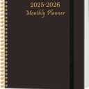 Monthly Planner 2026  Monthly Calendar from January 2026 to December 2026, 12 Month Planner with Spiral Binding, Inner Pocket, Elastic Closure, 8.5" x 11", Elastic Closure, Black