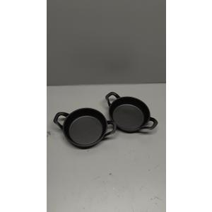 DVK Small Cast Iron Skillet Round Frying Shrimp Pan Set Suitable for kitchen, Indoor and Outdoor Picnics (2, 6In)