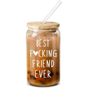NewEleven Christmas Gifts For Women Friendship - Funny Gifts For Friends Female - Unique Friendship Gift For Women, Friend, Female, Bestie, Bff, Soul Sister, Work Bestie - 16 Oz Coffee Glass