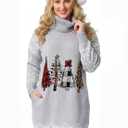 Ugly Christmas Sweater Dress for Women, Santa Hat and Funny Novelty Sweater with Pocket for Xmas Holiday