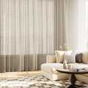 Guken Camel Sheer Curtains 63 Inch Length 2 Panels Sets for Living Room Bedroom 52 Inch Width Farmhouse Boho Drapes Light Filtering Pom Pom Curtains Tufted Semi Sheer Rod Pocket,W38xL63