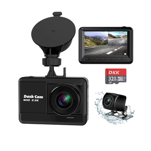 Dash Cam Front and Rear, 2.5K+1080P Dual Dash Camera for Cars with 32GB SD Card, 2.45 inch IPS Screen, 2 Mounting Ways, Night Vision, WDR, Accident Lock, Loop Recording, Parking Monitor