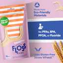 SmartLifeco Eco-Friendly Dental Floss Picks (200ct) - Flossers Made With Straw Wheat Blend, Strong Anti-Shred Thread For Tight Gaps, Tooth Pick Stick For Adults, Soft on Gum & Teeth, Vegan, Unflavored (1 Count (Pack of 200))