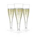 Prestee Set of 200 Plastic Champagne Flutes - Clear Champagne Glasses for Parties, Weddings, Events - 4.5 oz Disposable Drinkware - Elegant Stemware for Toasts Cocktails Mimosas