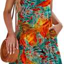 WIHOLL Summer Dresses for Women 2026 Loose Crew Neck Sleeveless Sundresses Casual Swimsuit Coverup with Pockets, XL