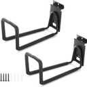 Slatwall Hose Hooks, Heavy Duty Garage Storage Utility Tool Double Holder Bike Hanger Organizer for Bicycle Ladder and Folding Chairs (2 Pack, Black)