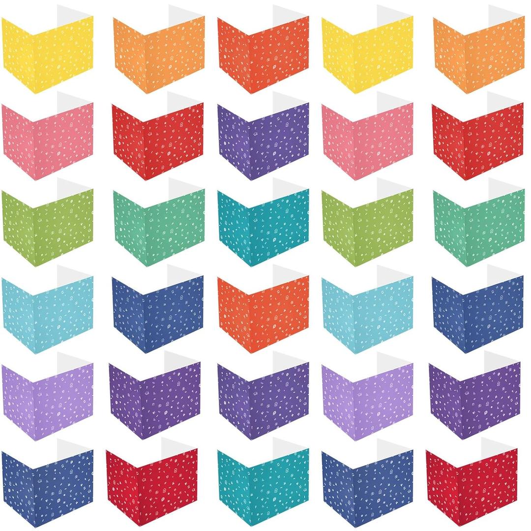 Sherr 30 Pcs School Privacy Boards Bulk for Student Colored Desk Trifold Divider Panels Privacy Partition Folders for School Student Teacher Desks, 15.8 x 13.4 x 11.81 Inches(Fresh Style)