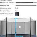 Zoomster Trampoline Replacement Enclosure Pole with 14FT Trampoline Enclosure Net, Fit for Round Trampoline with 6 Poles (No Tool Needed. Can be Assembled by only one Adult)